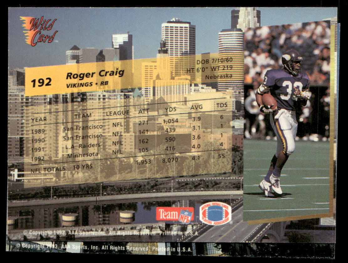 Barry Sanders 1993 Wild Card #124 Detroit Lions