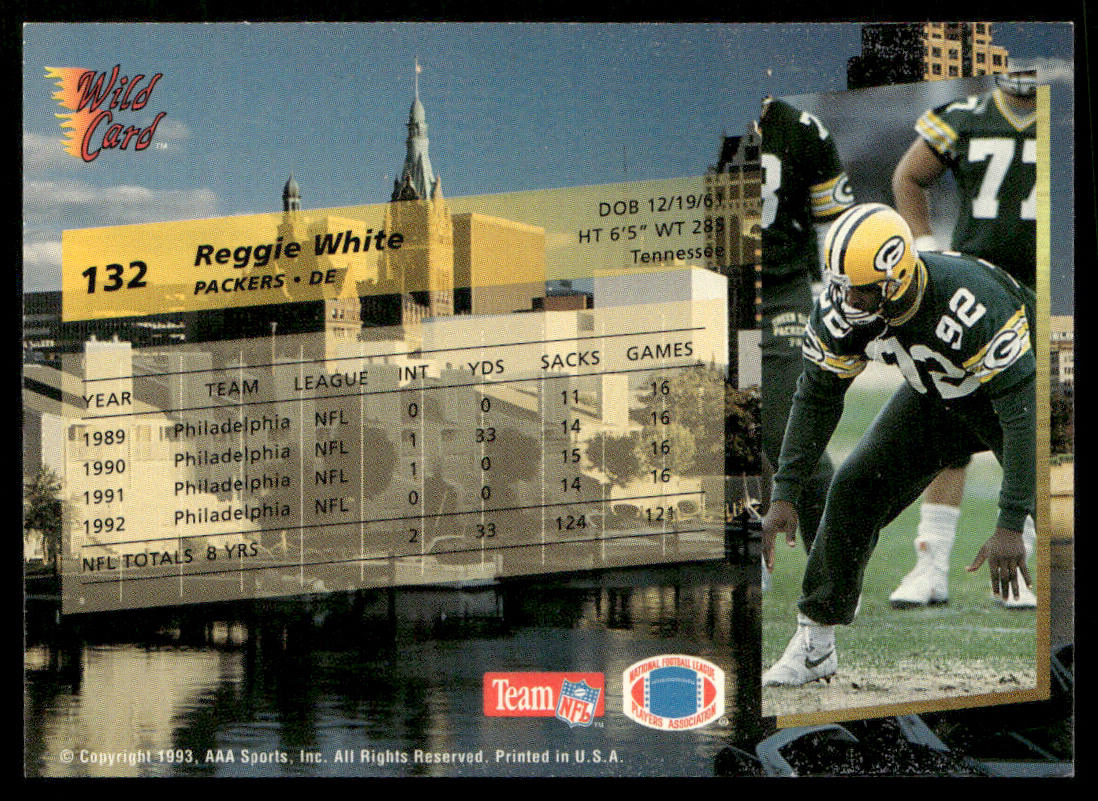 Reggie White 1993 Wild Card #132 Green Bay Packers