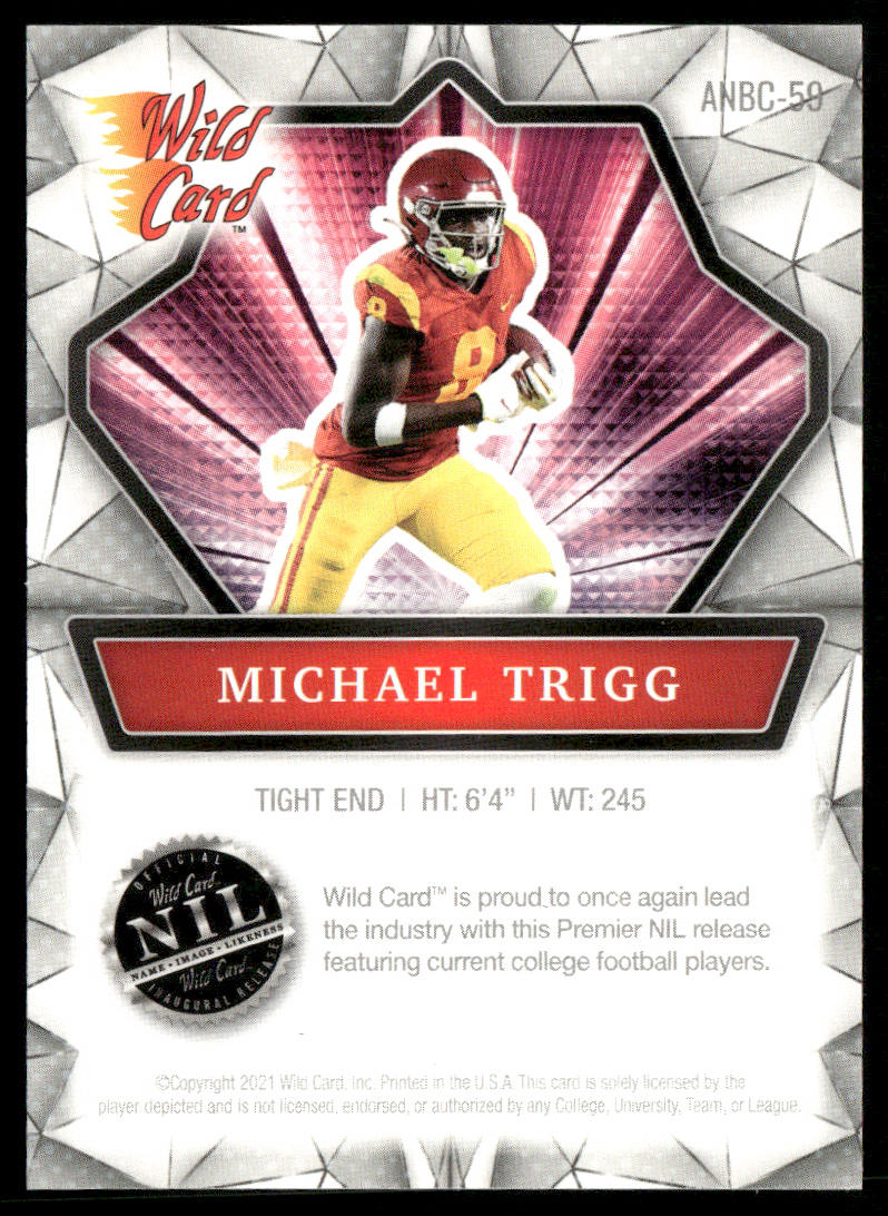 Michael Trigg 2021 Wild Card Alumination NIL #ANBC-59 USC Trojans