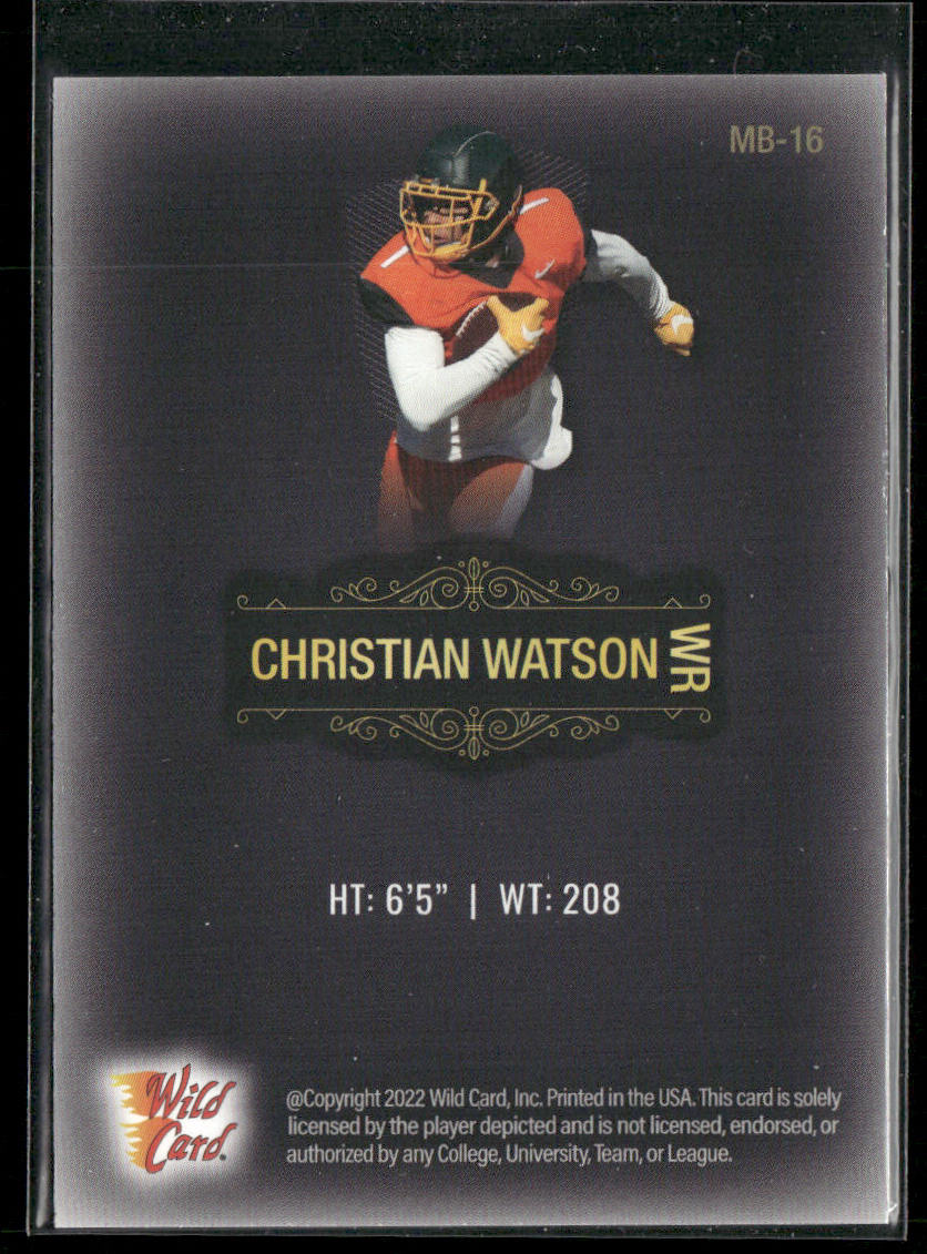 Christian Watson 2022 Wild Card Matte Black #MB-16 North Dakota State Bison