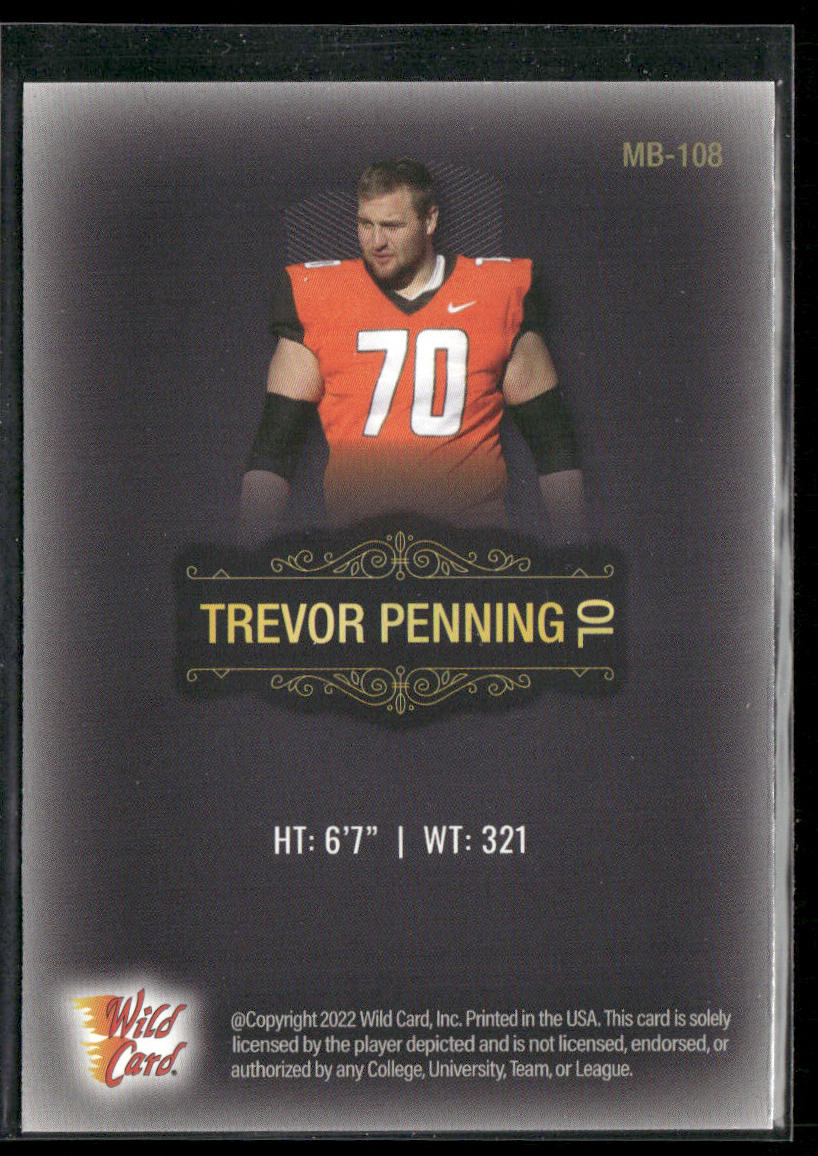 Trevor Penning 2022 Wild Card Matte Black #MB-108 Northern Iowa Panthers