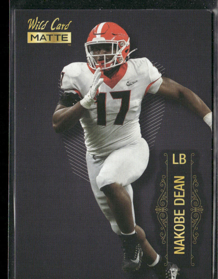 Nakobe Dean 2022 Wild Card Matte Black #MB-88 Georgia Bulldogs