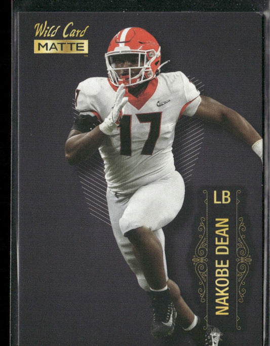 Nakobe Dean 2022 Wild Card Matte Black #MB-88 Georgia Bulldogs