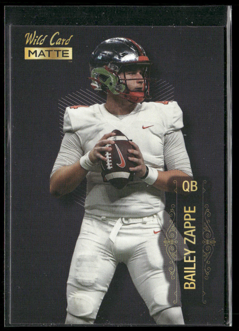 Bailey Zappe 2022 Wild Card Matte Black #MB-5 Western Kentucky Hilltoppers
