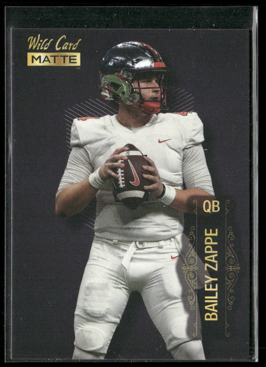 Bailey Zappe 2022 Wild Card Matte Black #MB-5 Western Kentucky Hilltoppers