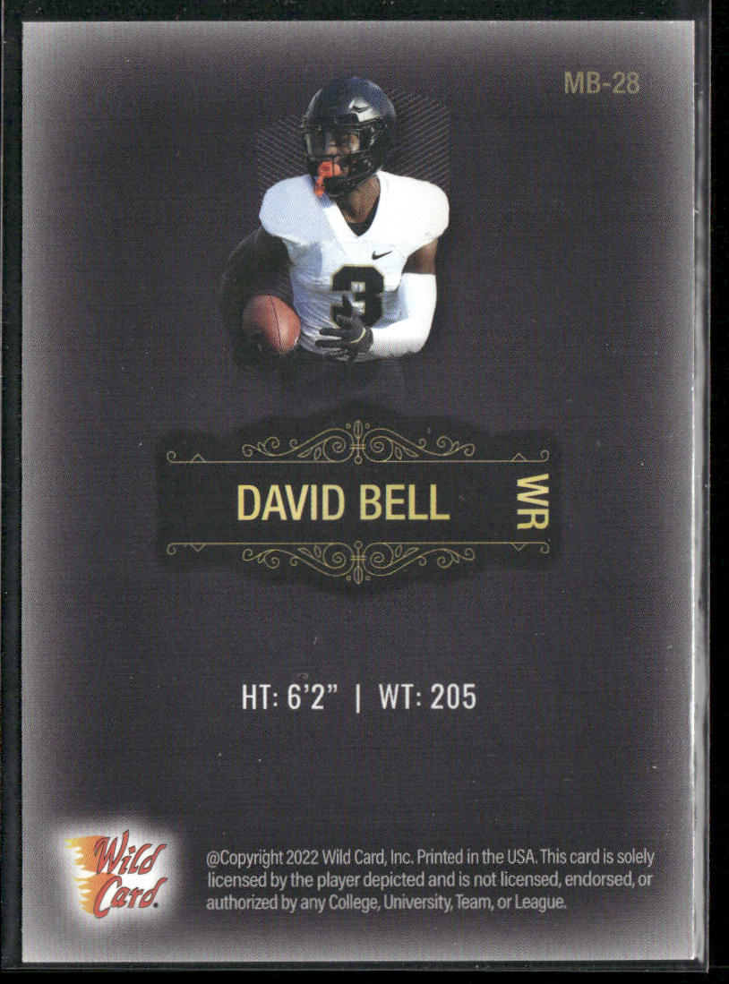 David Bell 2022 Wild Card Matte #MB-28 Purdue Boilermakers