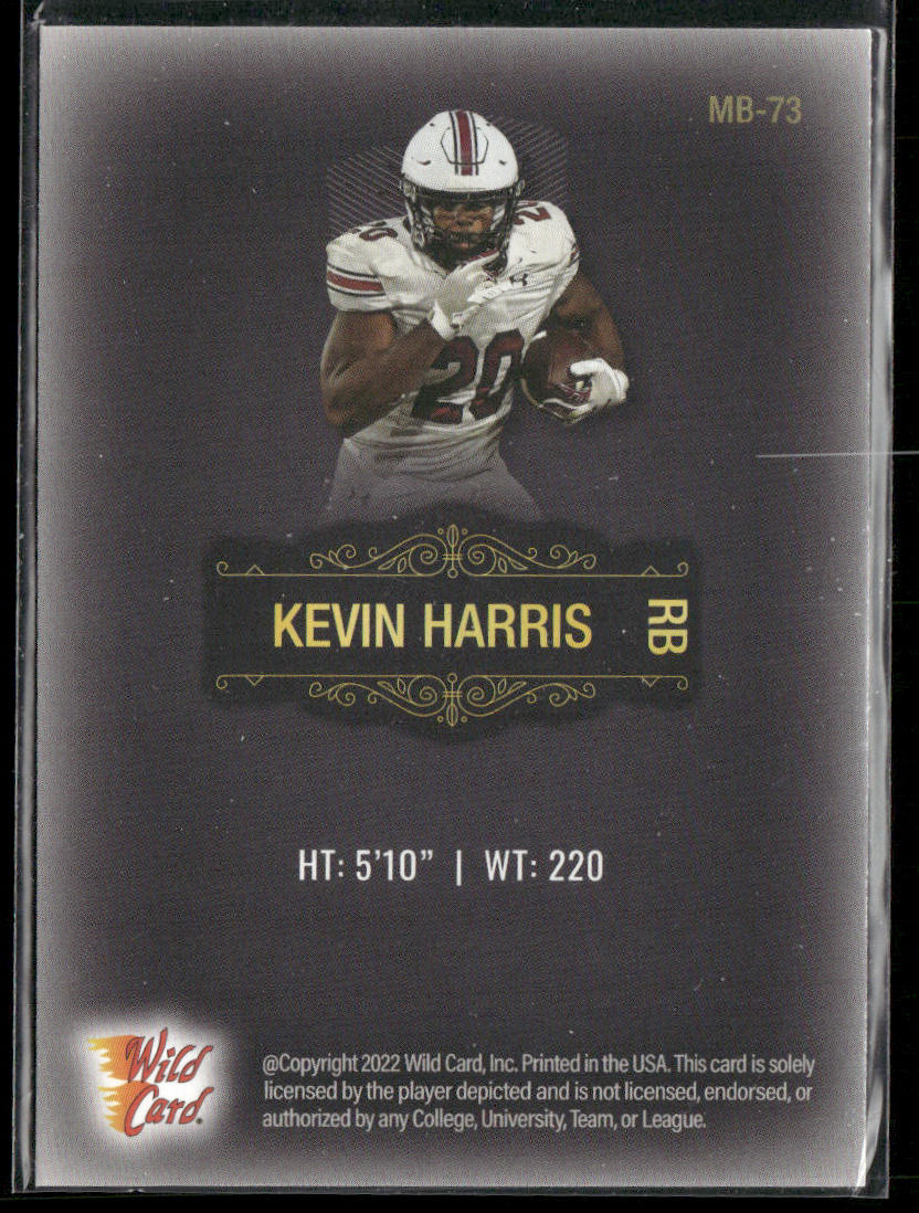 Kevin Harris 2022 Wild Card Matte Black #MB-73 South Carolina Gamecocks