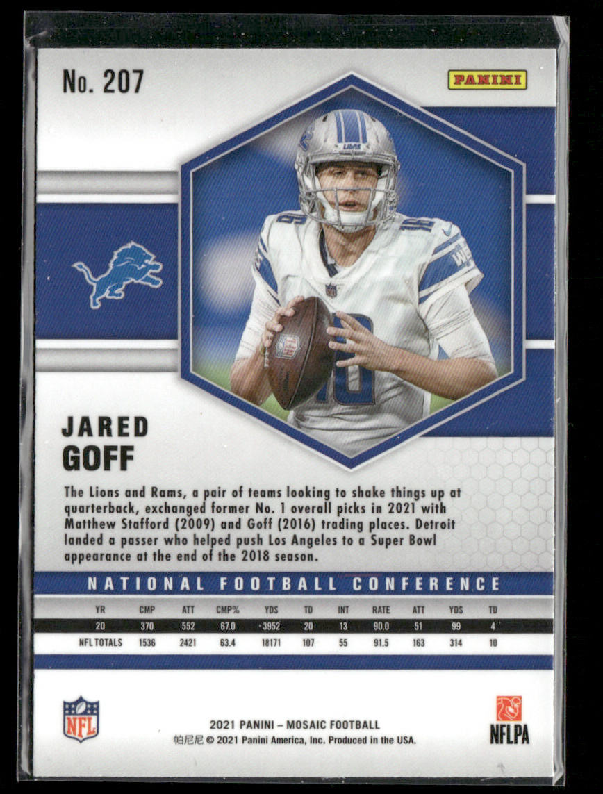 Jared Goff 2021 Panini Mosaic #207 Los Angeles Rams