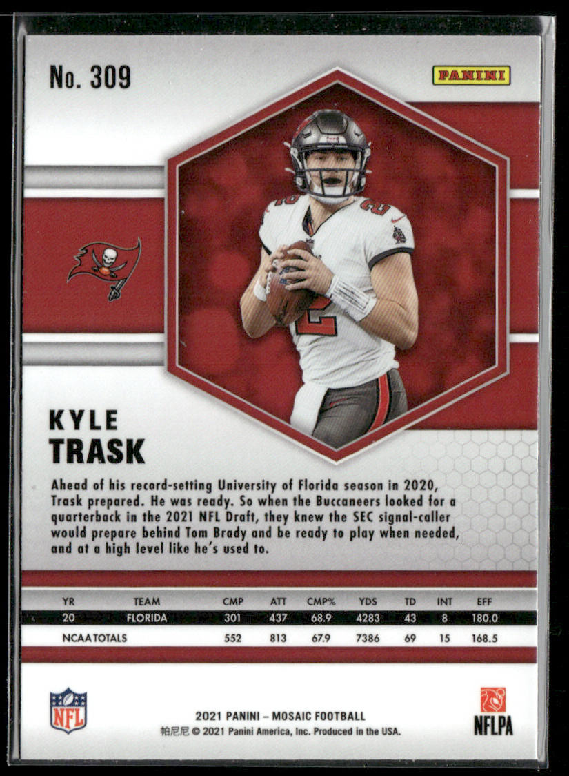 Kyle Trask 2021 Panini Mosaic #309 RC Tampa Bay Buccaneers