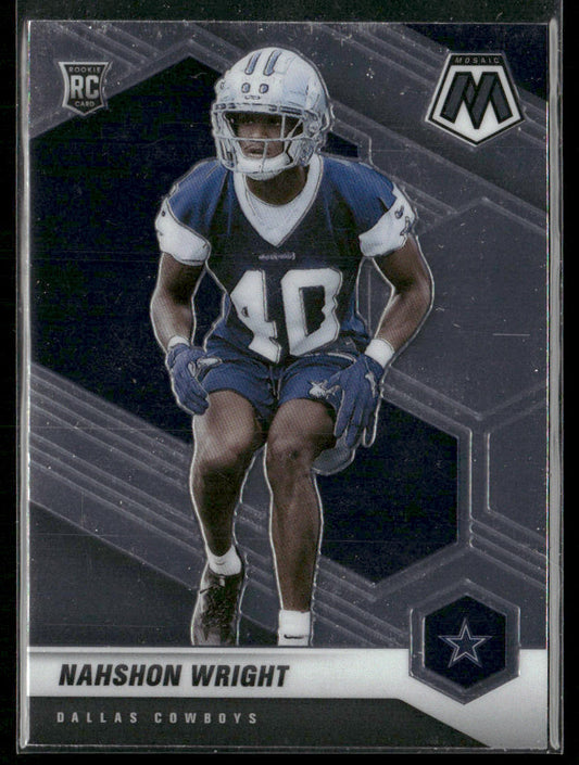 Nahshon Wright 2021 Panini Mosaic #349 RC Dallas Cowboys