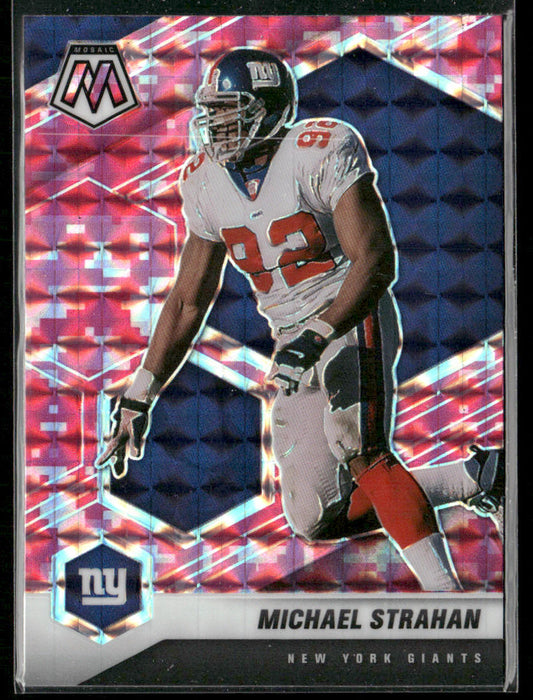 Michael Strahan 2021 Panini Mosaic Prizm Camo Pink #150 New York Giants