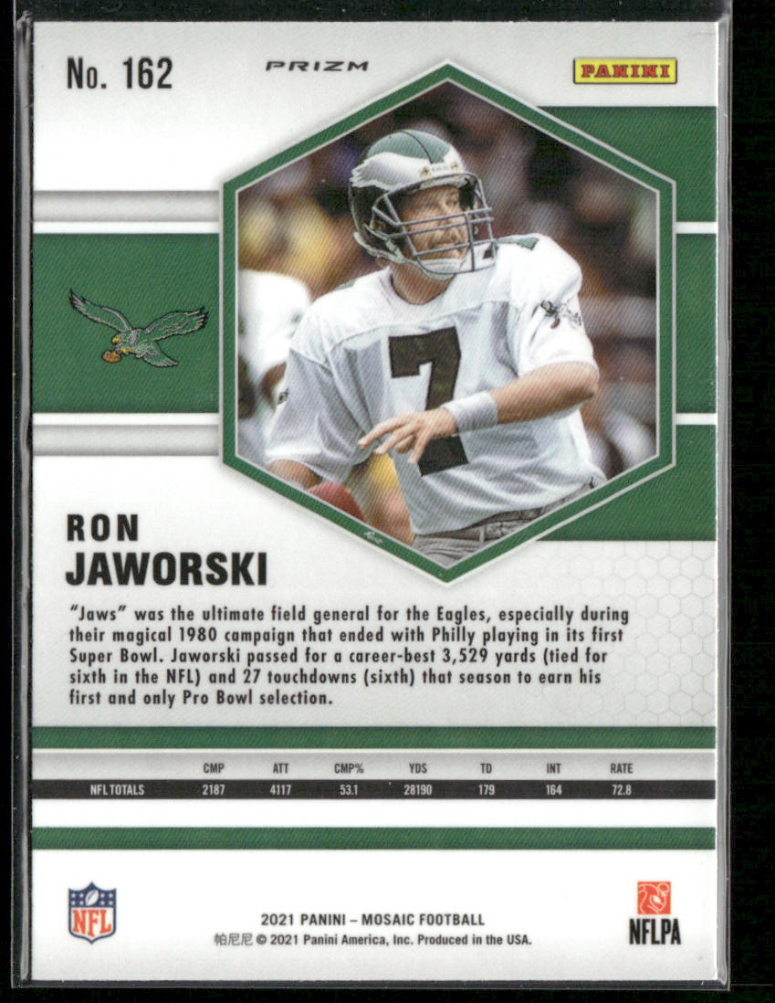 Ron Jaworski 2021 Panini Mosaic Prizm Green #162 Philadelphia Eagles