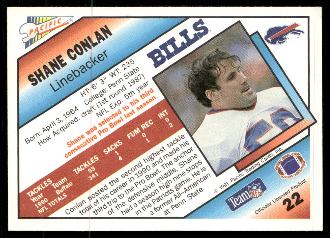 Shane Conlan 1991 Pacific #22 Buffalo Bills
