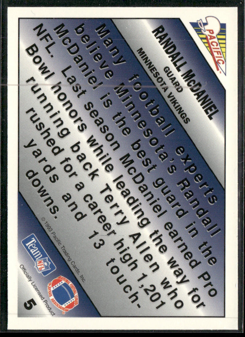 Randall McDaniel 1993 Pacific Pacific Picks the Pros #5 Minnesota Vikings
