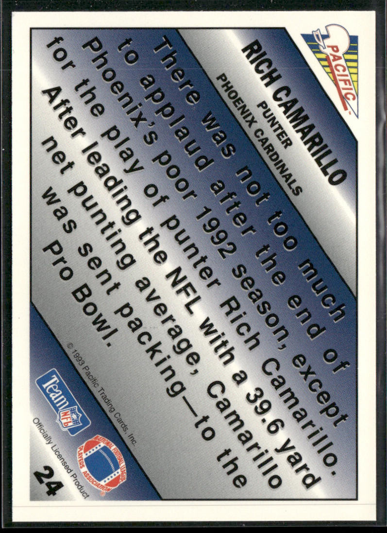 Rich Camarillo 1993 Pacific Pacific Picks the Pros #24 Phoenix Cardinals