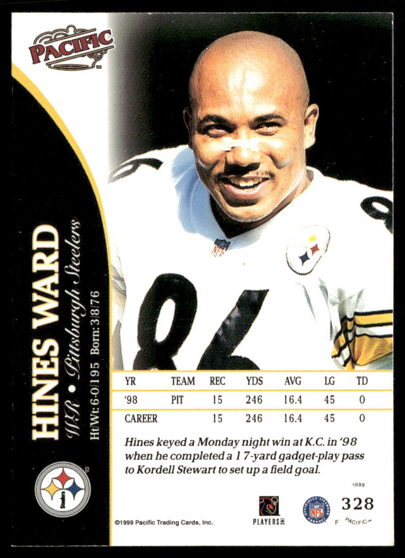 Hines Ward 1999 Pacific #328 Pittsburgh Steelers