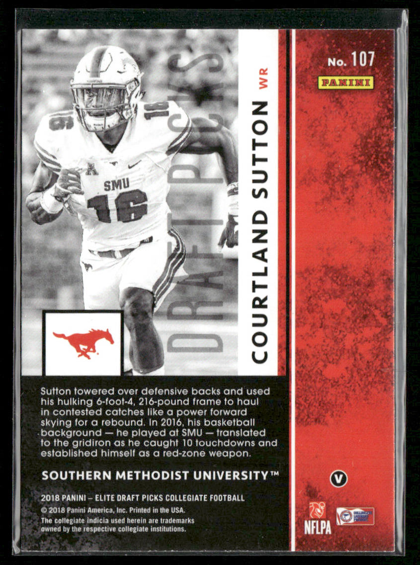 Courtland Sutton 2018 Panini Elite Draft Picks #107b SMU Mustangs