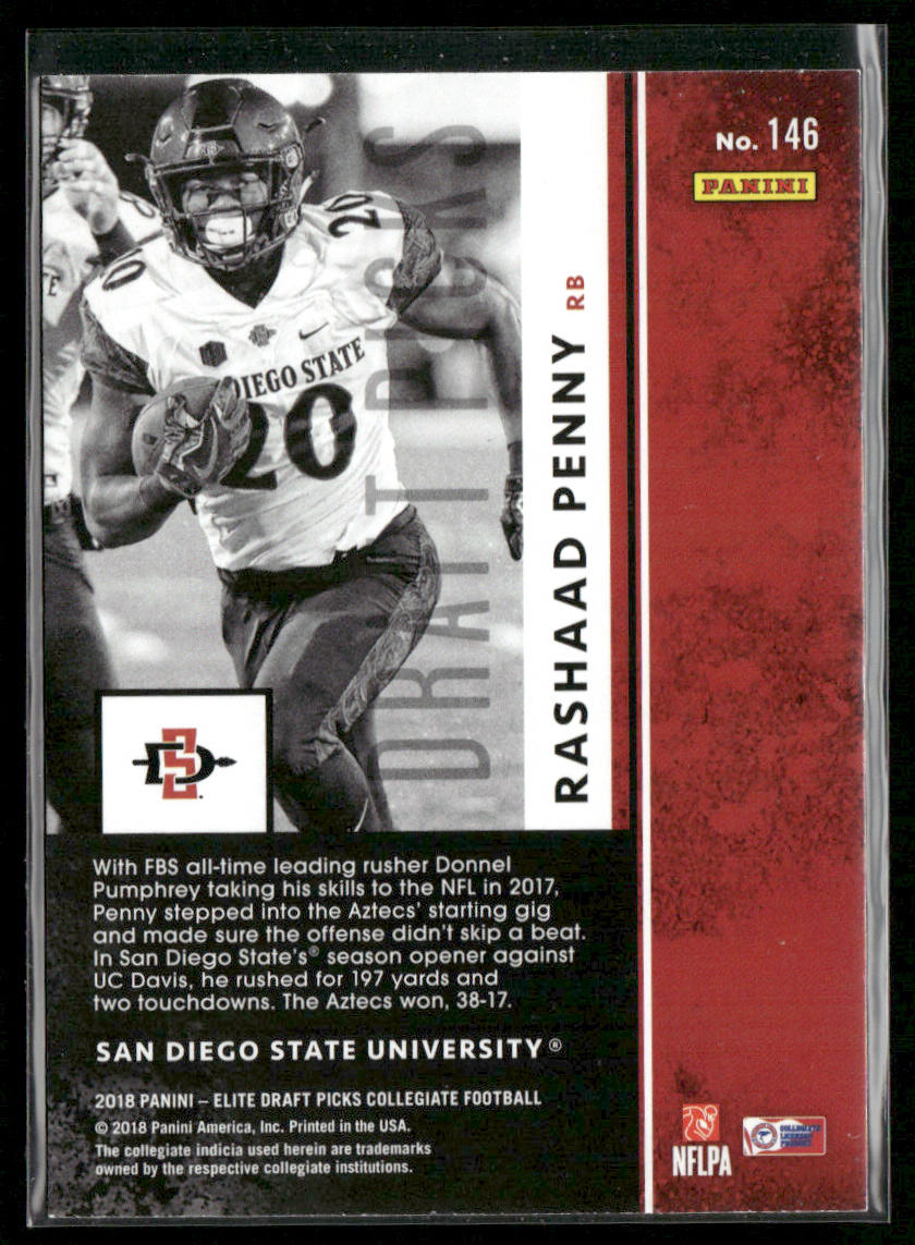 Rashaad Penny 2018 Panini Elite Draft Picks #146 San Diego State Aztecs