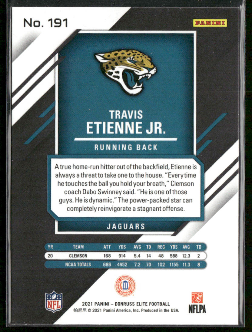 Travis Etienne Jr. 2021 Donruss Elite Pink #191 RC Jacksonville Jaguars
