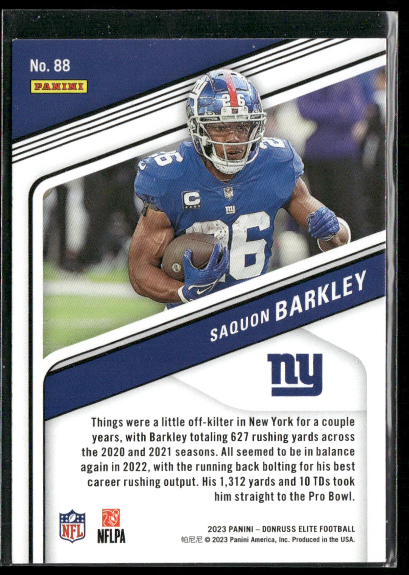Saquon Barkley 2023 Donruss Elite #88 New York Giants