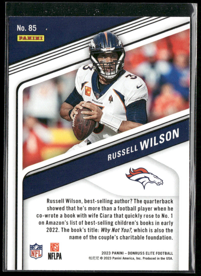 Russell Wilson 2023 Donruss Elite #85 Denver Broncos