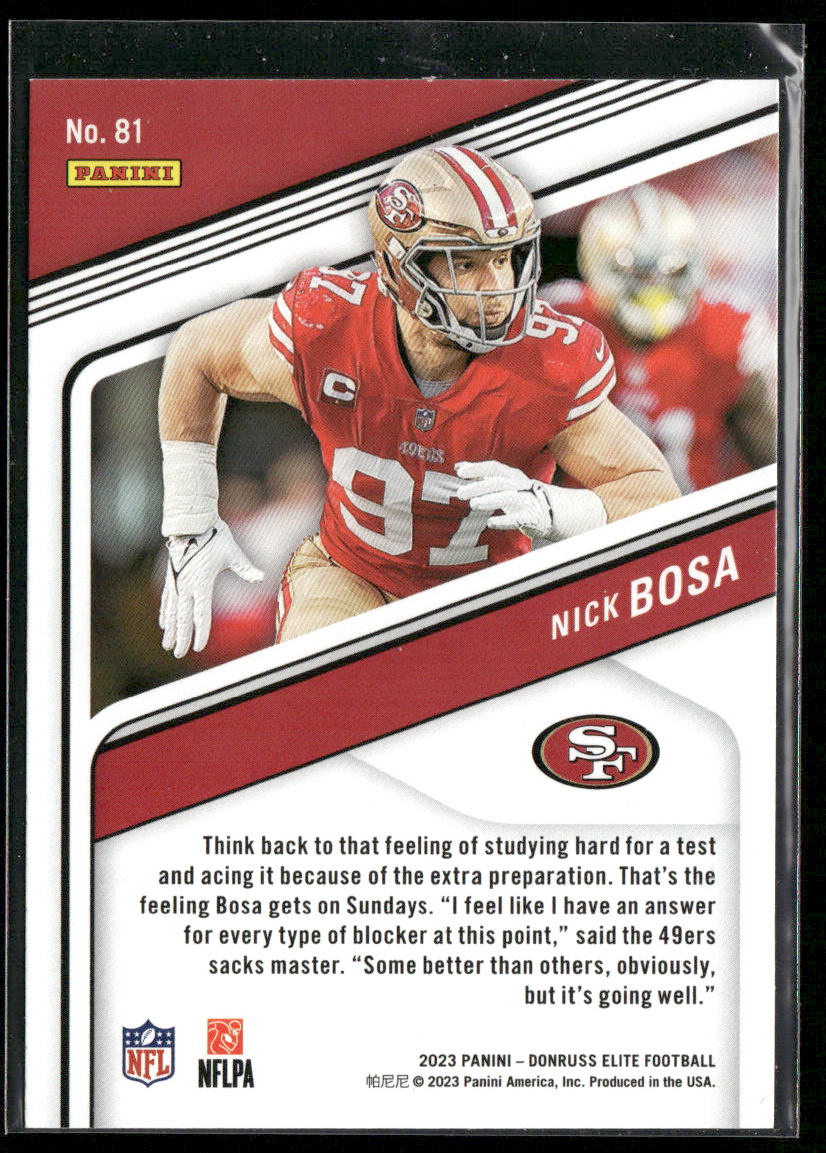 Nick Bosa 2023 Donruss Elite #81 San Francisco 49ers