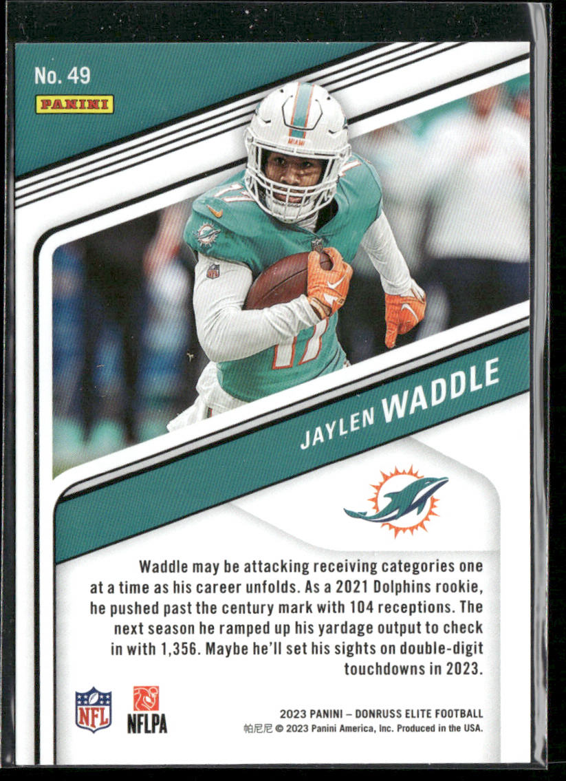 Jaylen Waddle 2023 Donruss Elite #49 Miami Dolphins