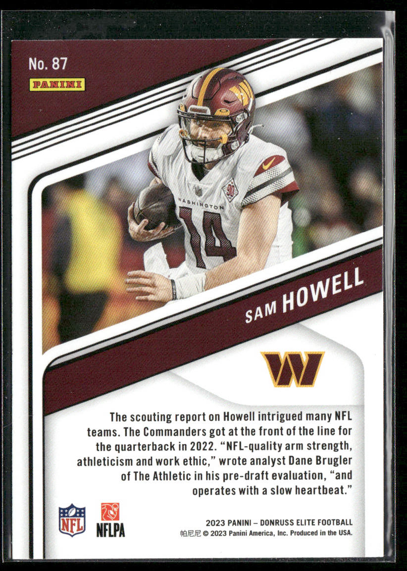 Sam Howell 2023 Donruss Elite #87 Washington Commanders