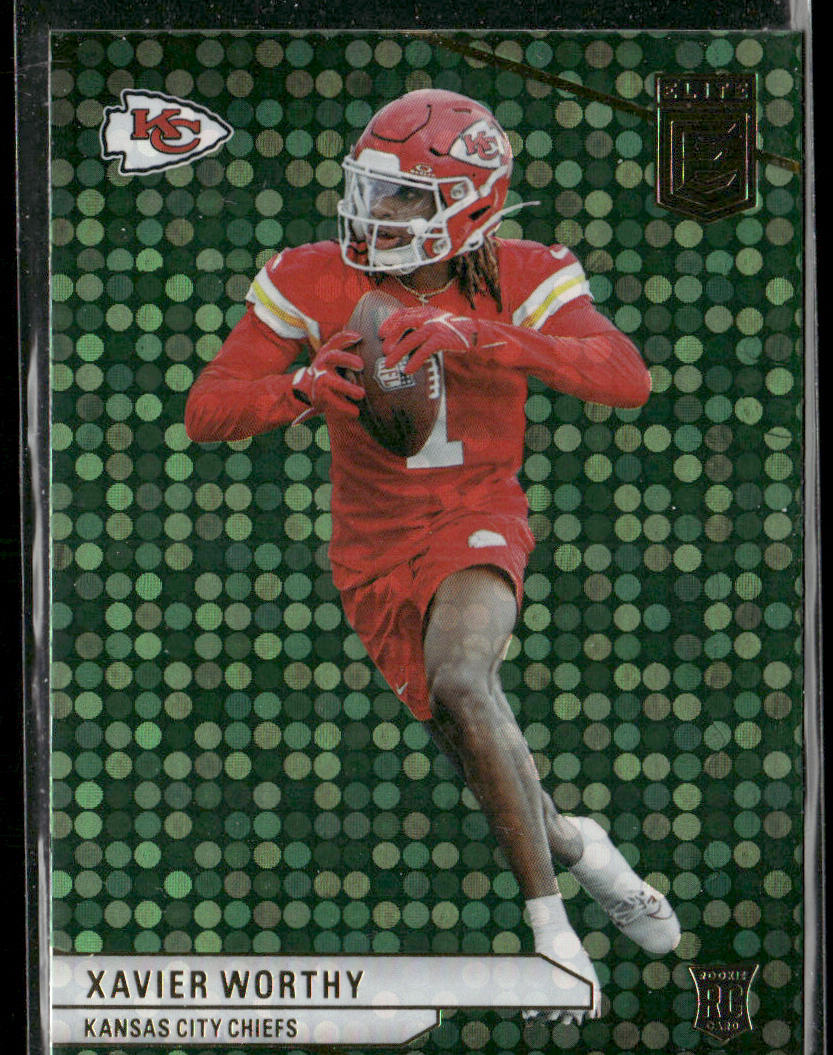 Xavier Worthy 2024 Donruss Elite Green Disco #186 RC Kansas City Chiefs