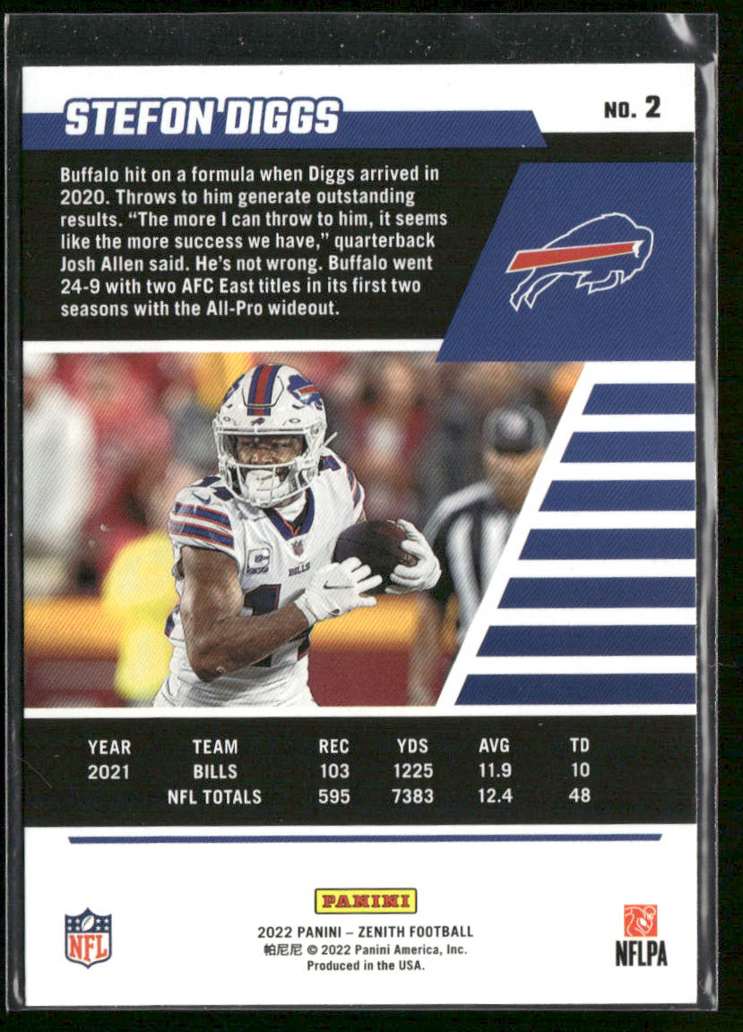 Stefon Diggs 2022 Zenith Retail #2 Buffalo Bills