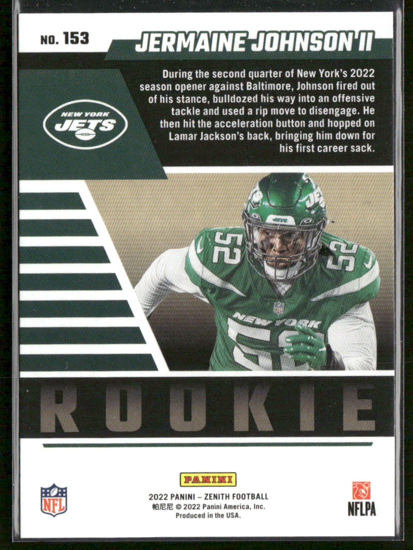 Jermaine Johnson II 2022 Zenith Retail #153 RC New York Jets