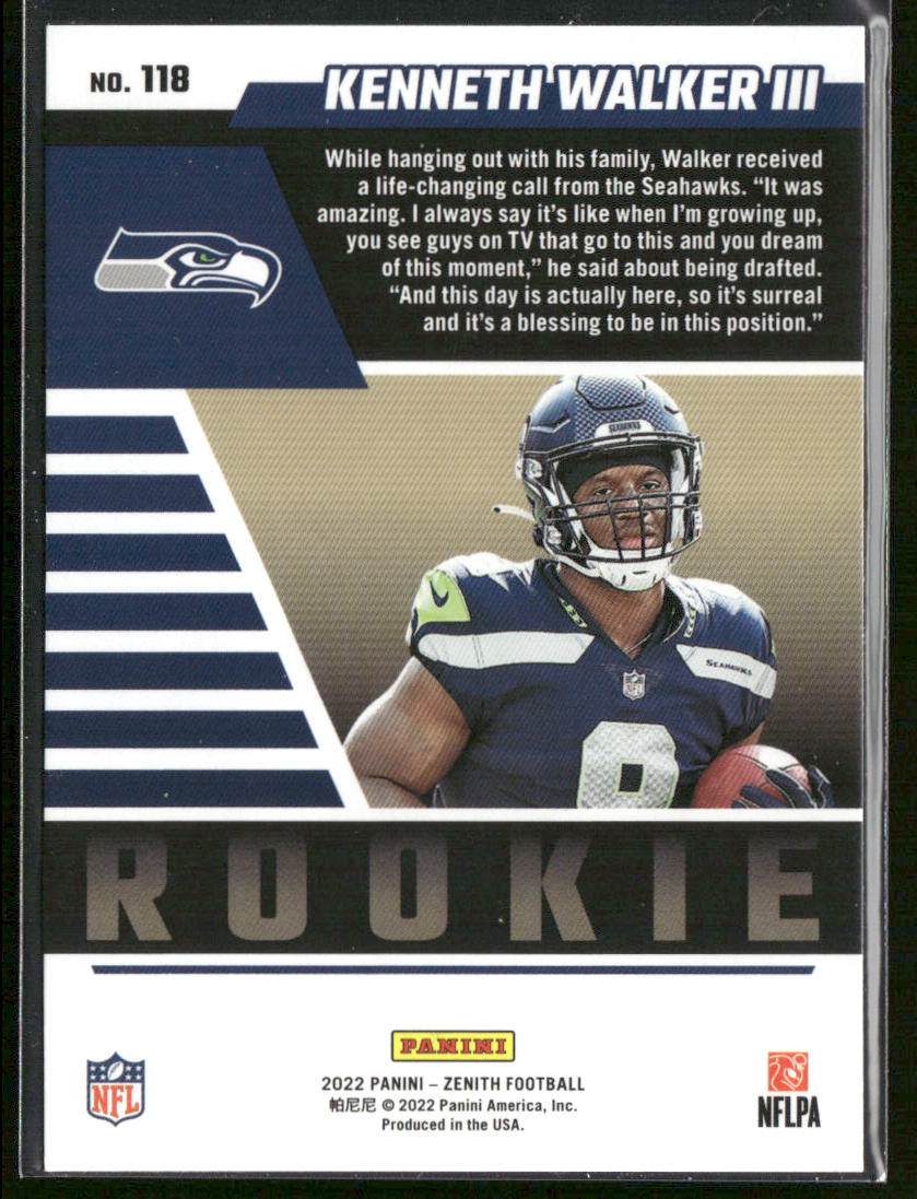 Kenneth Walker III 2022 Zenith Retail #118 RC Seattle Seahawks