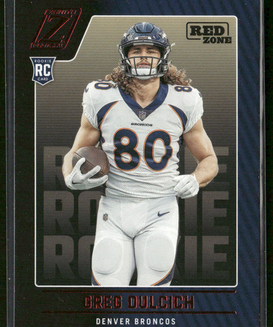 Greg Dulcich 2022 Zenith Red Zone #191 RC Denver Broncos