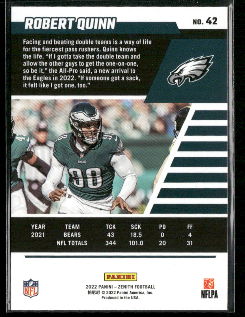 Robert Quinn 2022 Zenith Retail #42 Philadelphia Eagles