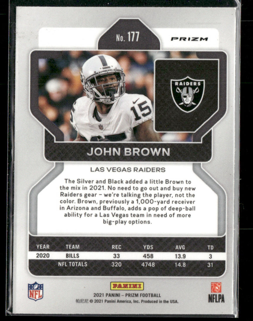 John Brown 2021 Panini Prizm Red #177 Las Vegas Raiders