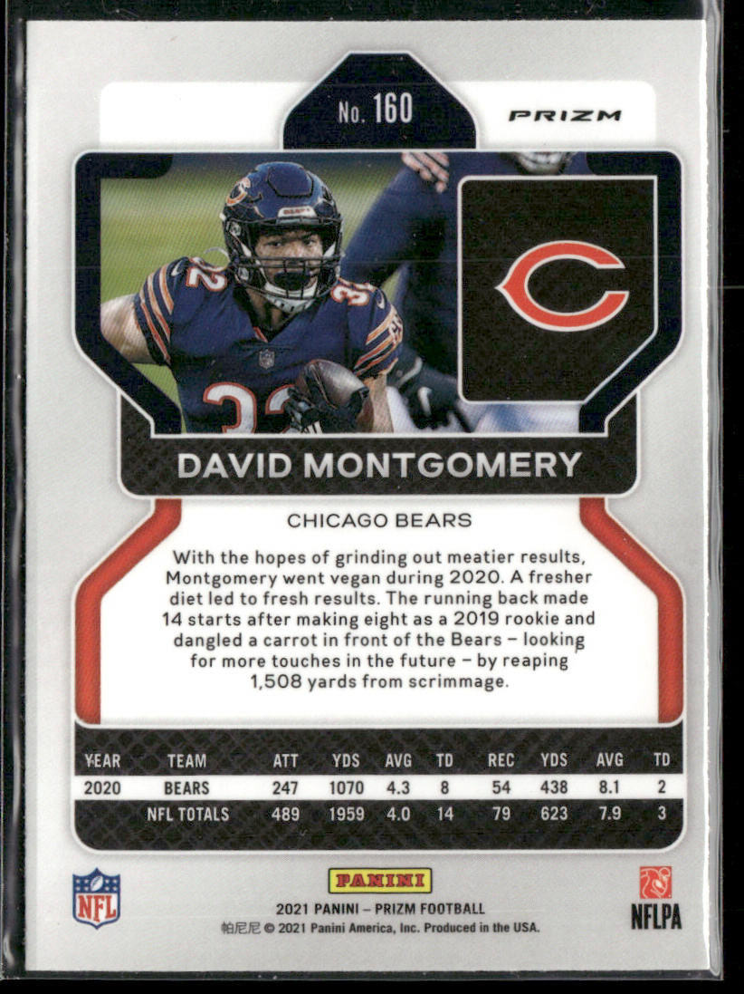 David Montgomery 2021 Panini Prizm Silver #160 Chicago Bears