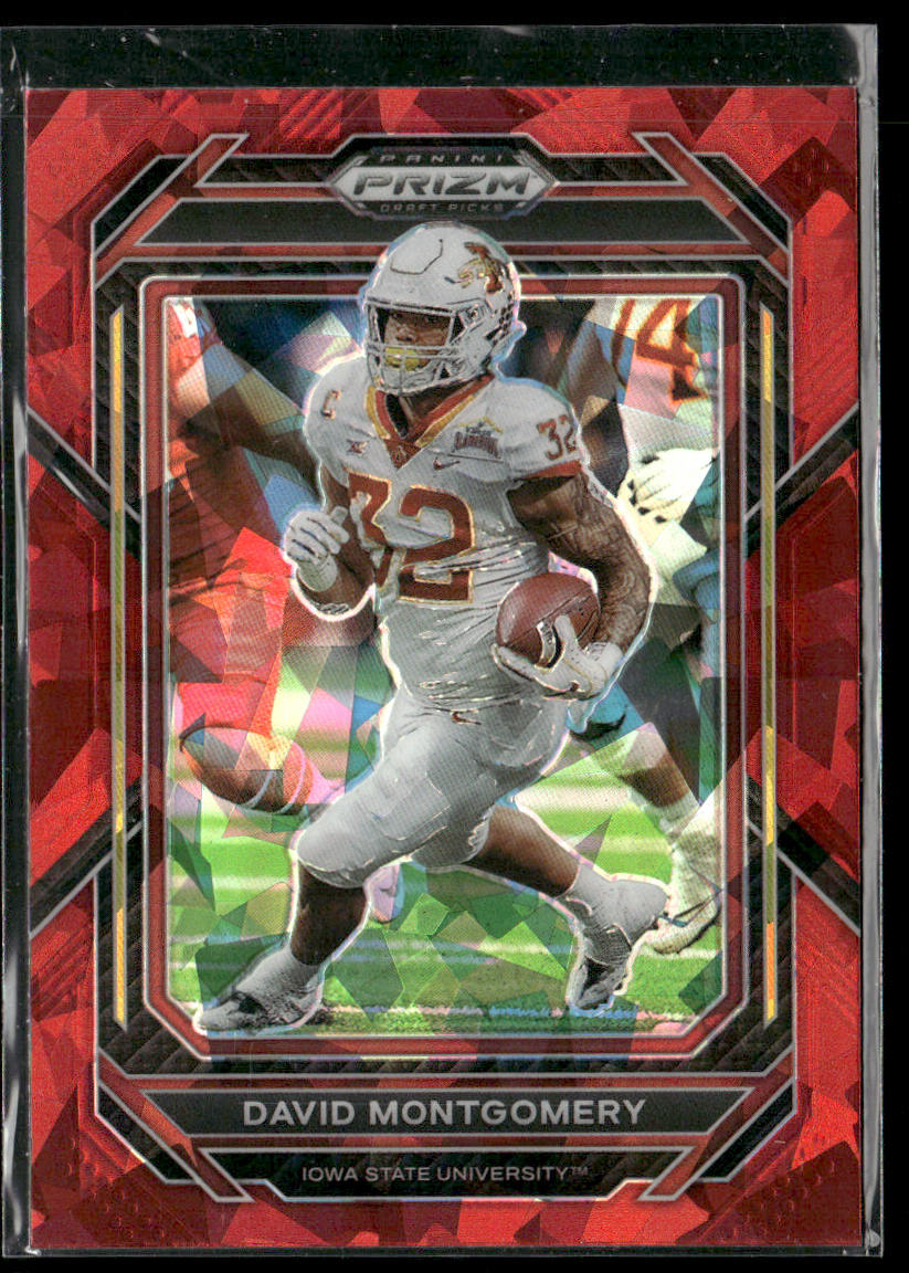 David Montgomery 2023 Panini Prizm Draft Picks Prizms Red Ice #25 Cyclones