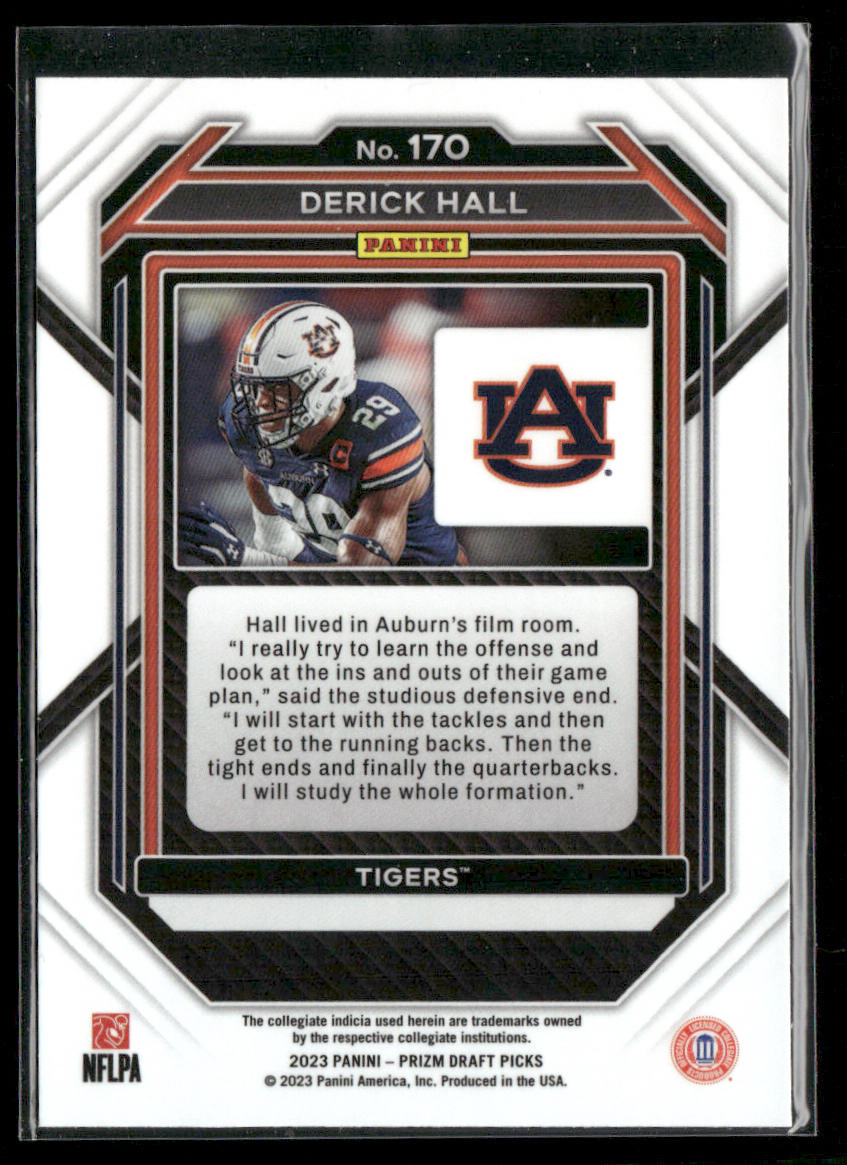 Derick Hall 2023 Panini Prizm Draft Picks #170 Auburn Tigers