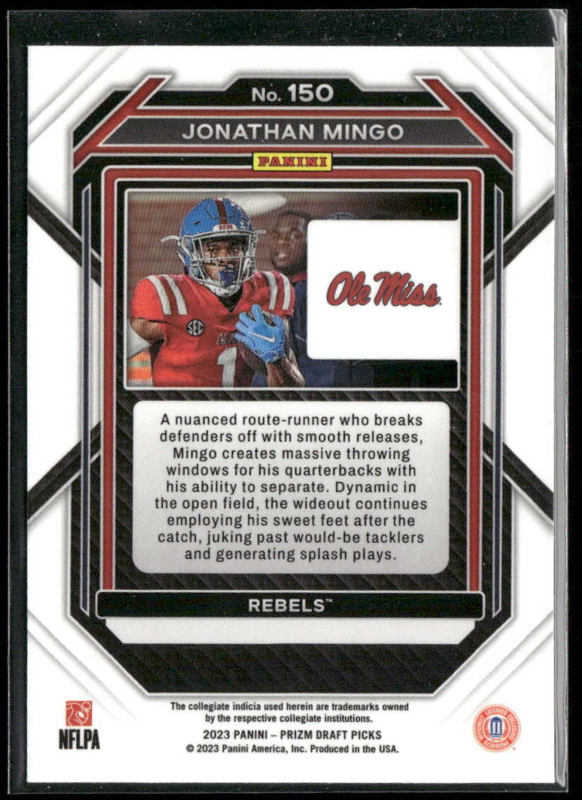 Jonathan Mingo 2023 Panini Prizm Draft Picks #150 Ole Miss Rebels