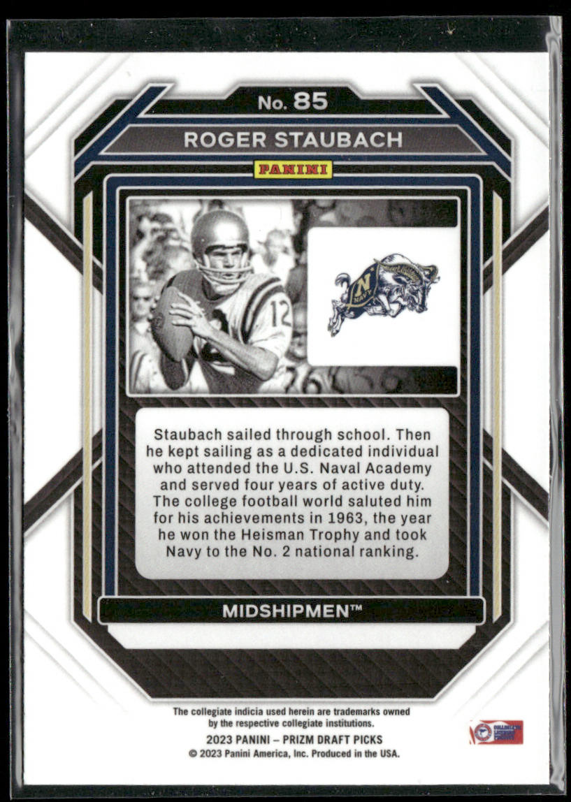 Roger Staubach 2023 Panini Prizm Draft Picks #85 Navy Midshipmen