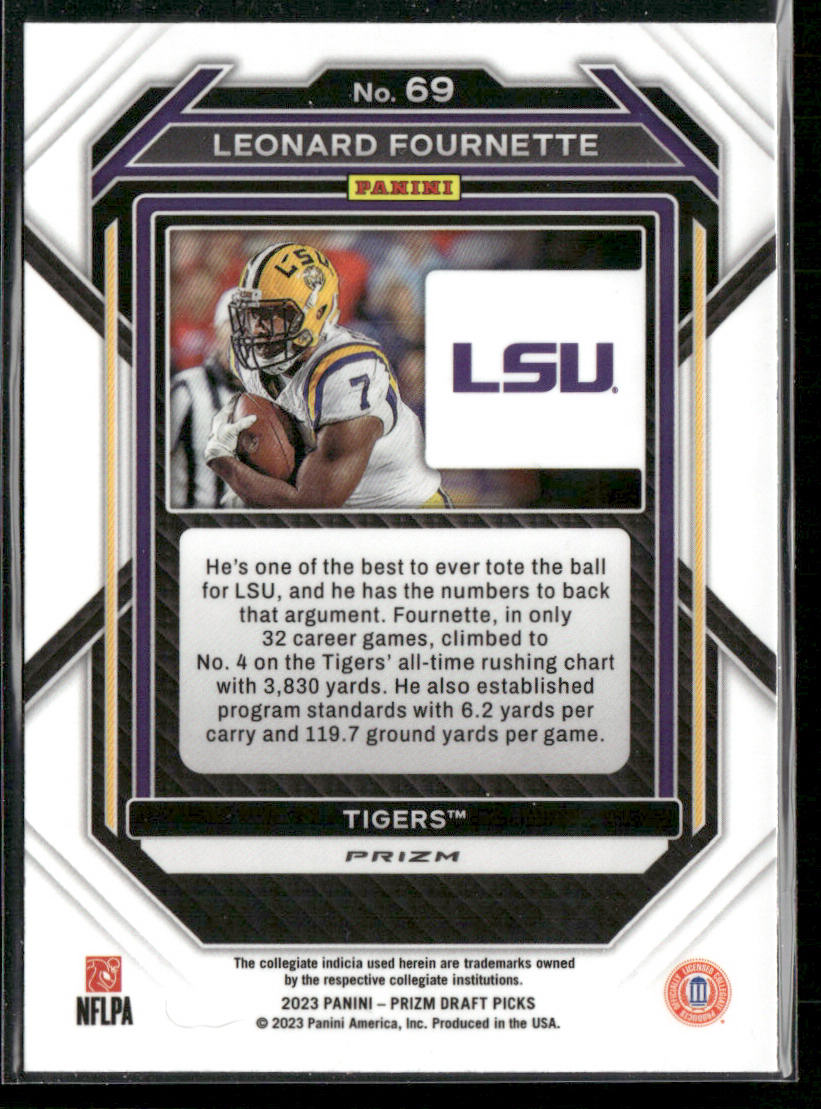 Leonard Fournette 2023 Panini Prizm Draft Picks Prizms Red Ice #69 LSU Tigers