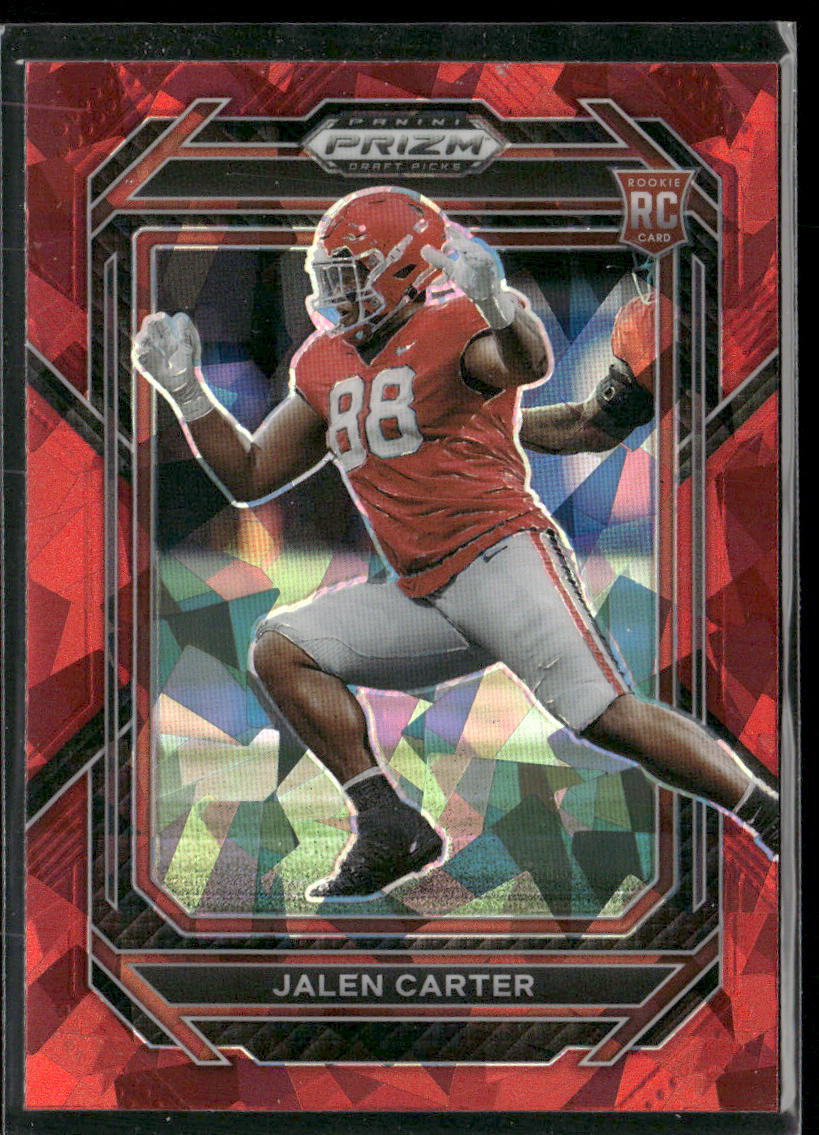 Jalen Carter 2023 Panini Prizm Draft Picks Prizms Red Ice #163 Georgia Bulldogs