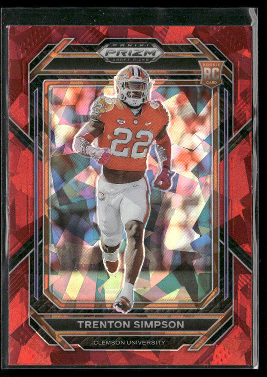 Trenton Simpson 2023 Panini Prizm Draft Picks Prizms Red Ice #178 Clemson Tigers