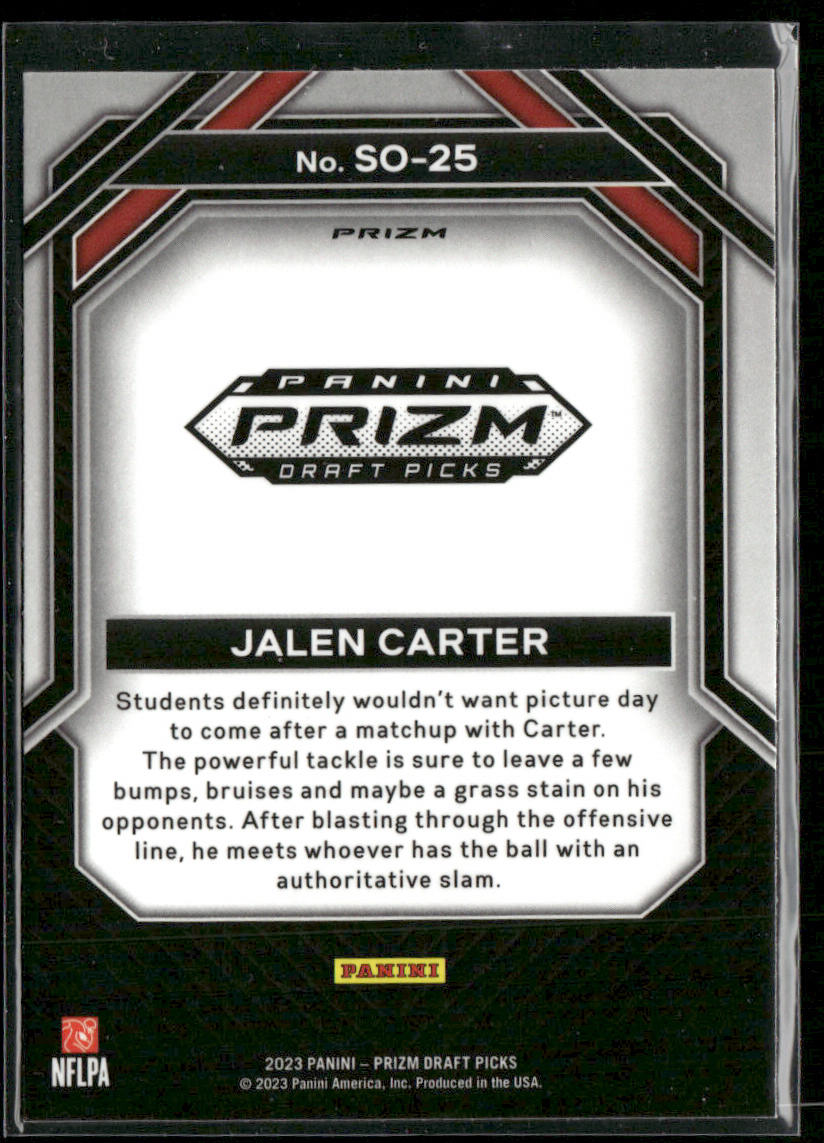 Jalen Carter 2023 Panini Prizm Draft Picks Student Orientation Red Ice #SO-25