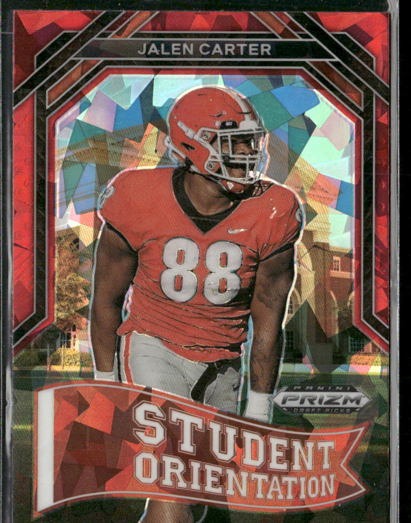 Jalen Carter 2023 Panini Prizm Draft Picks Student Orientation Red Ice #SO-25