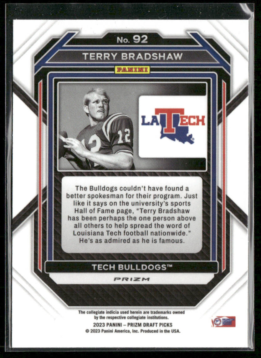 Terry Bradshaw 2023 Panini Prizm Draft Picks Prizms Red Ice #92 Bulldogs