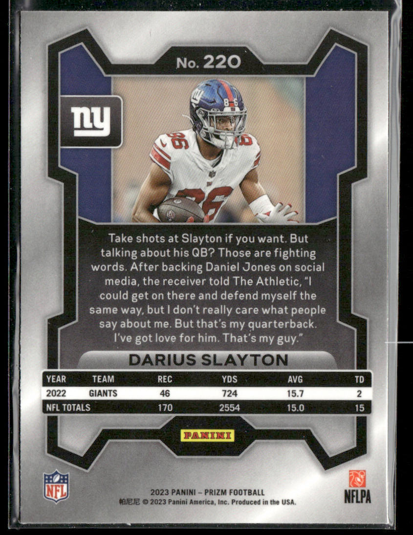 Darius Slayton 2023 Panini Prizm #220 New York Giants