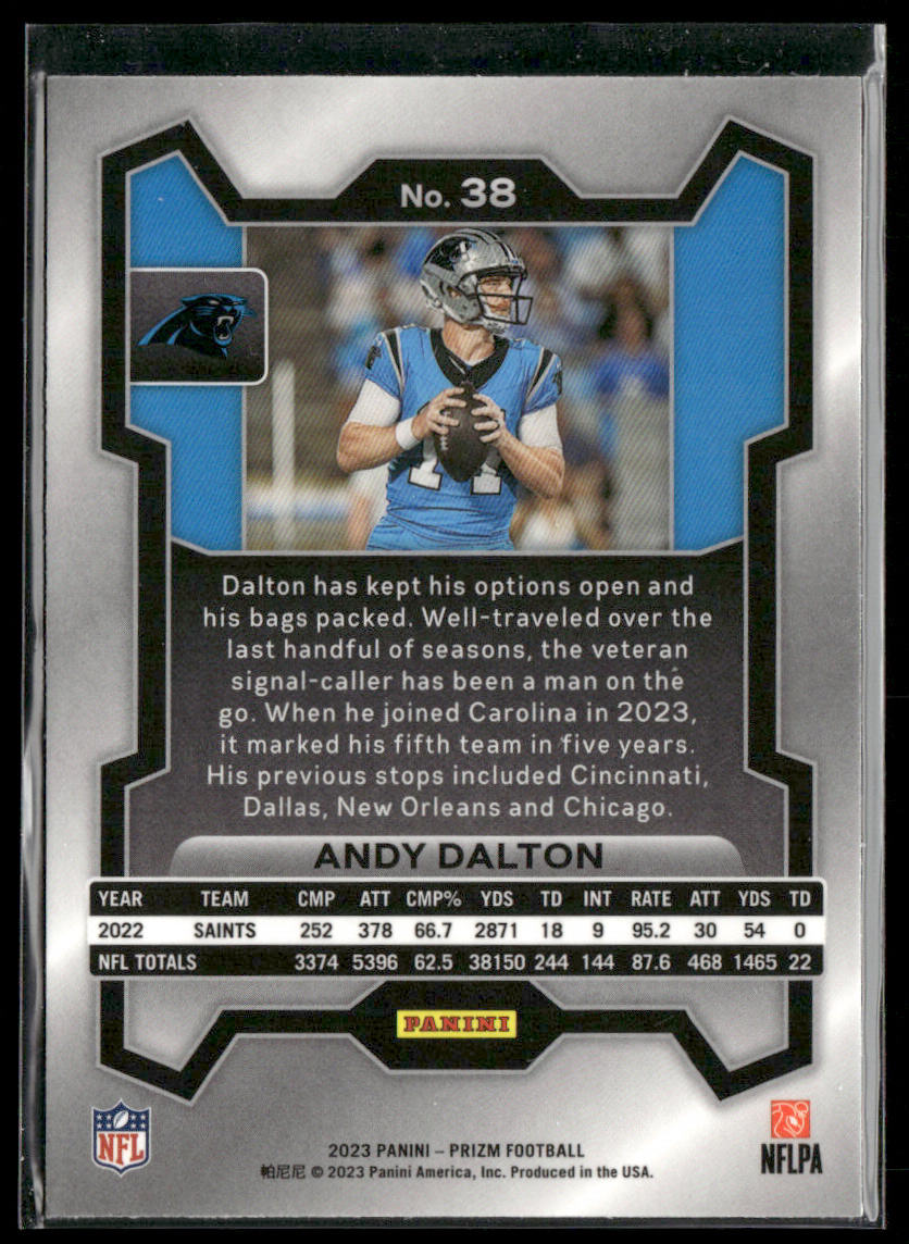 Andy Dalton 2023 Panini Prizm #38 Carolina Panthers
