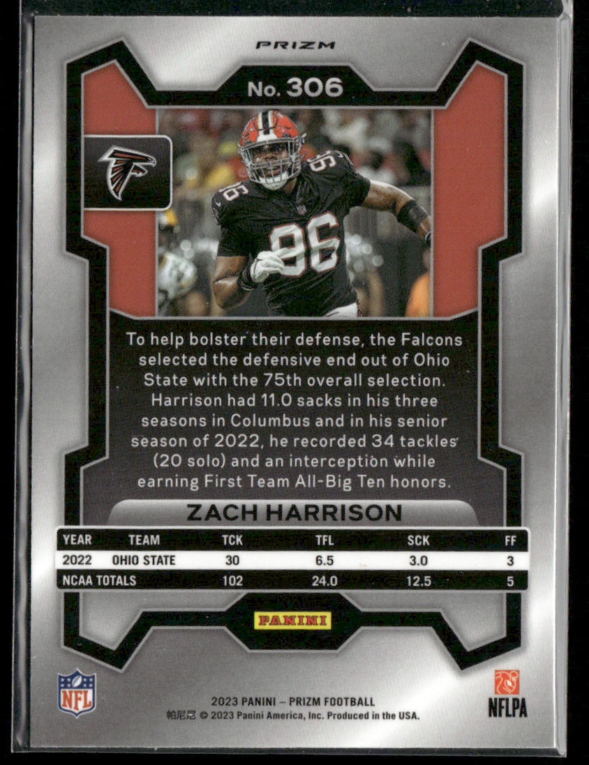 Zach Harrison 2023 Panini Prizm Disco #306 Atlanta Falcons