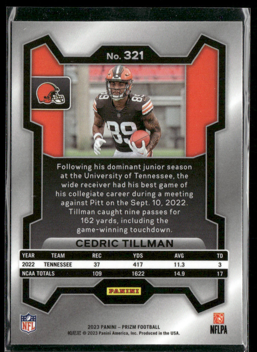 Cedric Tillman 2023 Panini Prizm #321 RC Cleveland Browns